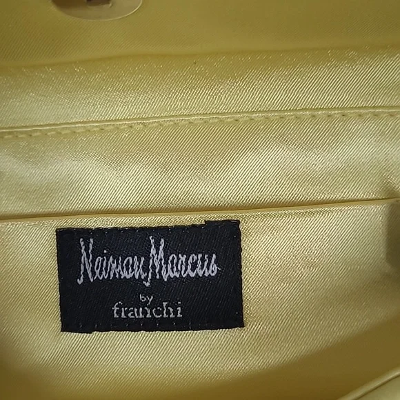 Neiman Marcus Yellow Satin Clutch - Picture 6 of 9